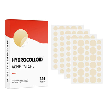 144PCS Acne Pimple Patch Set – Invisible Hydrocolloid Spot Stickers for Face Care & Healing (Men & Women)