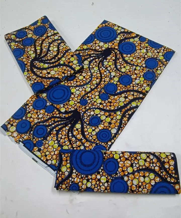 100% Cotton Ankara Fabric - High Quality African Print Batik Real Wax Pagne 6 Yards for Stylish Sewing