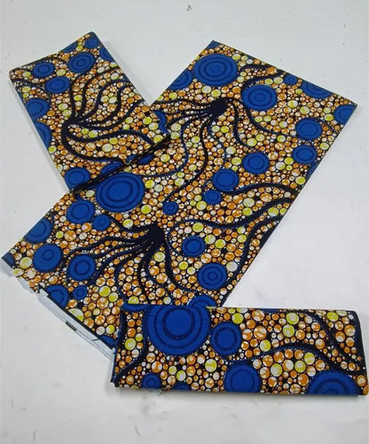 100% Cotton Ankara Fabric - High Quality African Print Batik Real Wax Pagne 6 Yards for Stylish Sewing