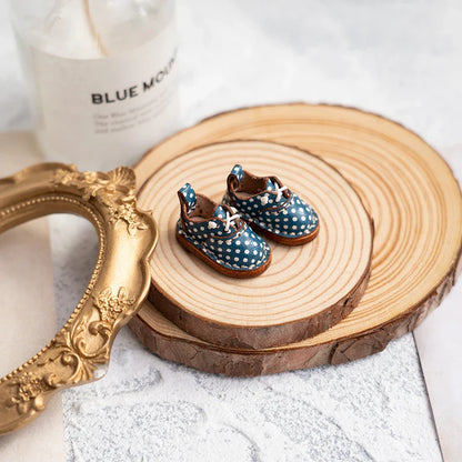 Blythe Baby Mini Cowhide Shoes – Handmade OB22 OB24 UFDOLL Checker Doll Accessories
