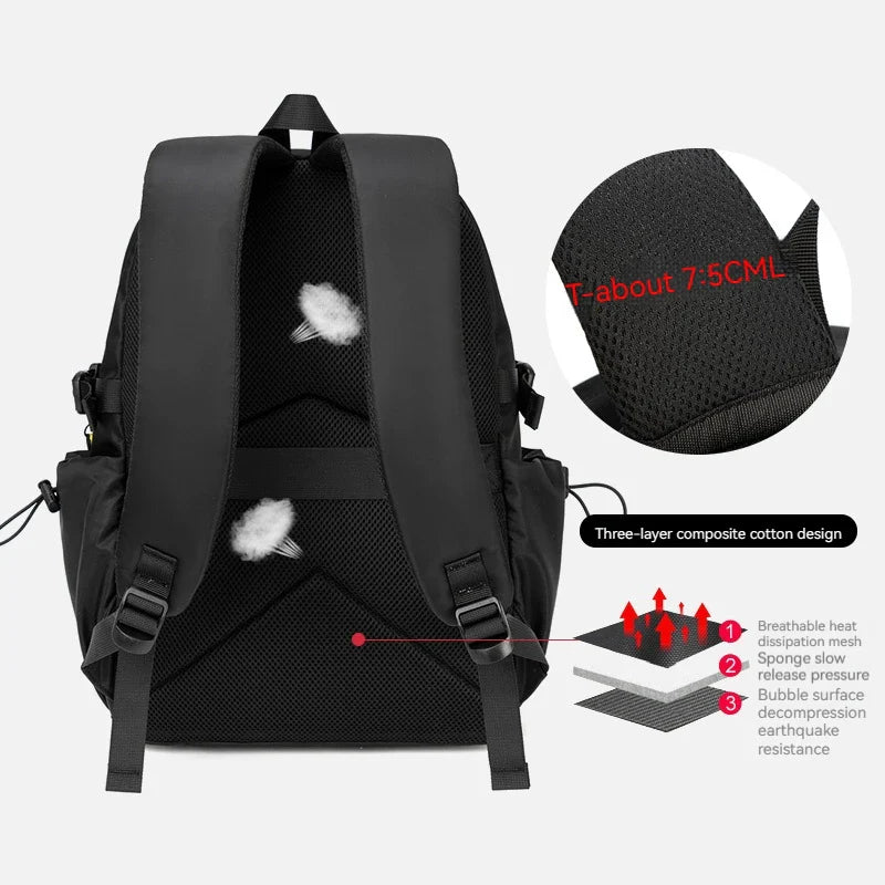 2024 Astronaut Printed Orthopedic Backpack – Waterproof Nylon Schoolbag for Men, Teens & Kids, Laptop & Primary School Bag