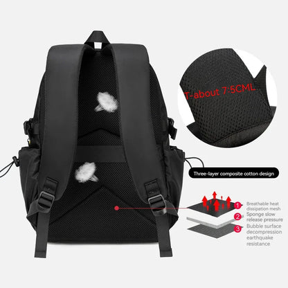 2024 Astronaut Printed Orthopedic Backpack – Waterproof Nylon Schoolbag for Men, Teens & Kids, Laptop & Primary School Bag