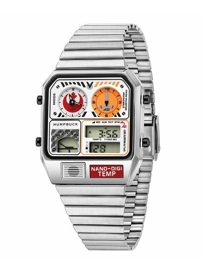 HUMPBUCK Men’s Digital Watch – Multifunctional Classic Wristwatch with Temperature, Stopwatch, Dual Time & Calendar