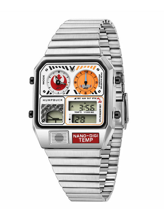 HUMPBUCK Men’s Digital Watch – Multifunctional Classic Wristwatch with Temperature, Stopwatch, Dual Time & Calendar