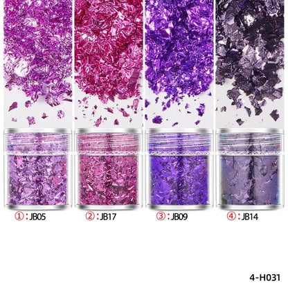 4 Bottles Gold Foil Flakes - Epoxy Resin Craft, Jewelry Making & Nail Art Decoration Supplies