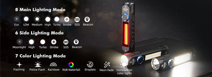 Sofirn IF23 PRO RGB LED Flashlight — 5000lm XHP70B, 21700 Rechargeable Torch with 5V 3A USB-C & Magnetic Base