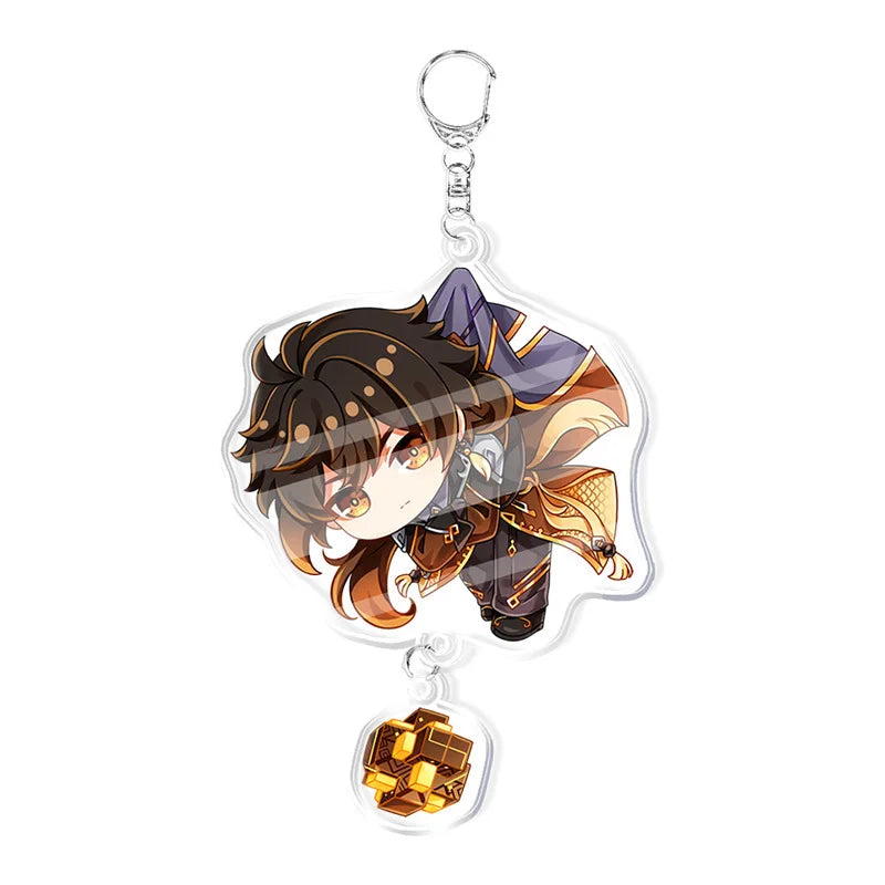Genshin Impact Keychain – Acrylic Figure & Metal Holder Key Ring for Kids, Girls & Men