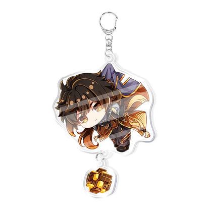 Genshin Impact Keychain – Acrylic Figure & Metal Holder Key Ring for Kids, Girls & Men