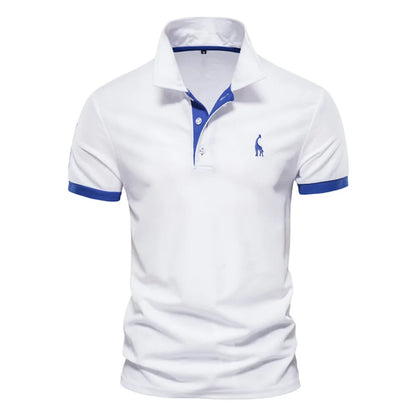 Men's Giraffe Embroidered Polo Shirt - Short Sleeve Casual Business Summer Top