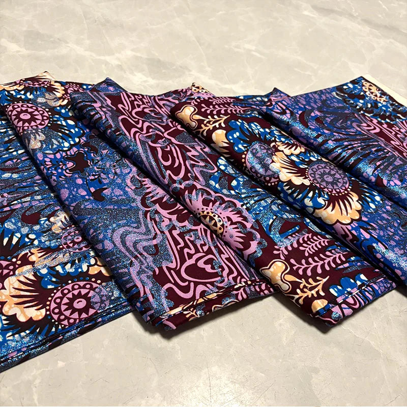 2026 African Grand Golden Wax Fabric - Soft Pink Flash Gold Ankara Batik Pagne