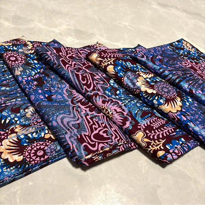 2026 African Grand Golden Wax Fabric - Soft Pink Flash Gold Ankara Batik Pagne