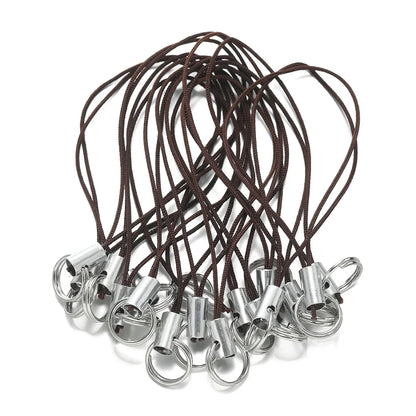 20/50pcs Polyester Lanyard Cord - Double Jump Ring Rope for Keychains, Phone Straps, DIY Crafts & Jewelry Making