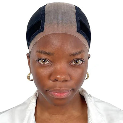 Lace Wig Cap with Grip Band - 4x5 Wider Transparent Lace Cap for Secure Lace Front Wig Fit