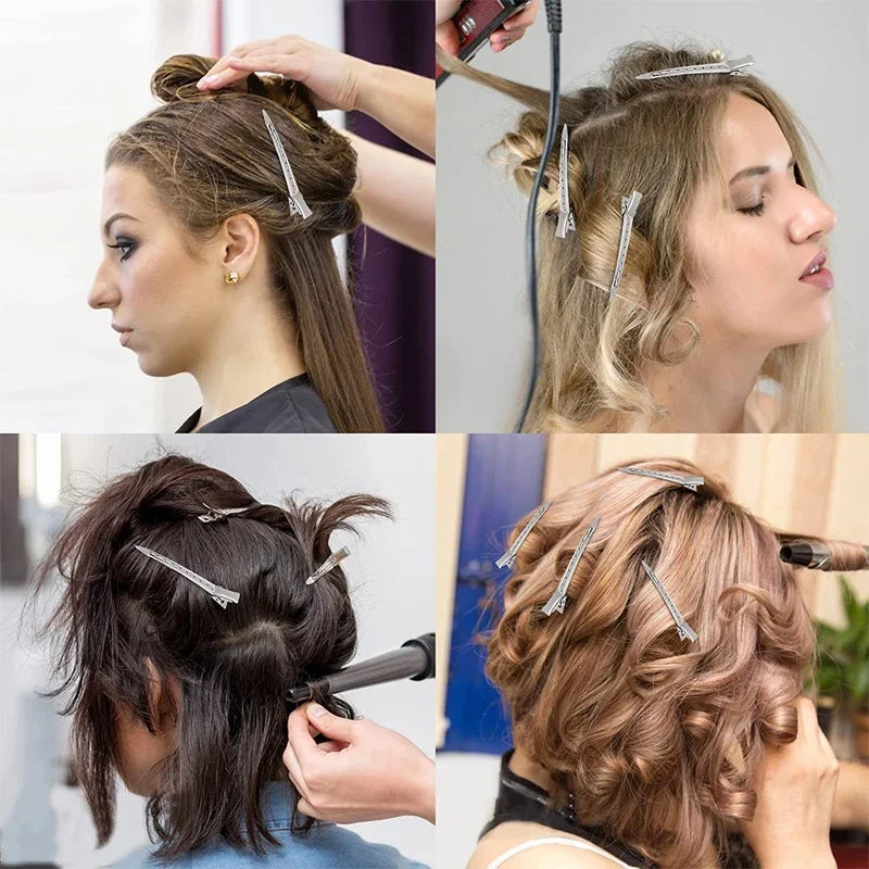 Women’s Metal Hair Care Clips – Steel Hairdressing Sectioning Clamps for Styling & Barber Use