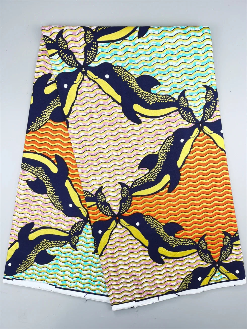 Grand African Wax Glitter Glam Fabric - 100% Cotton Ankara Batik Gold Print Pagne for Party Dresses & Sewing