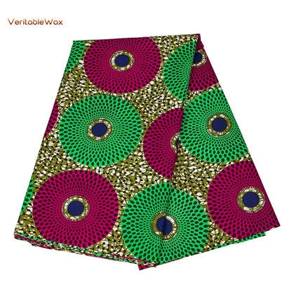 Ankara African Wax Print Fabric - Batik Pagne Polyester Material for DIY Sewing, Patchwork & Wedding Dress Craft