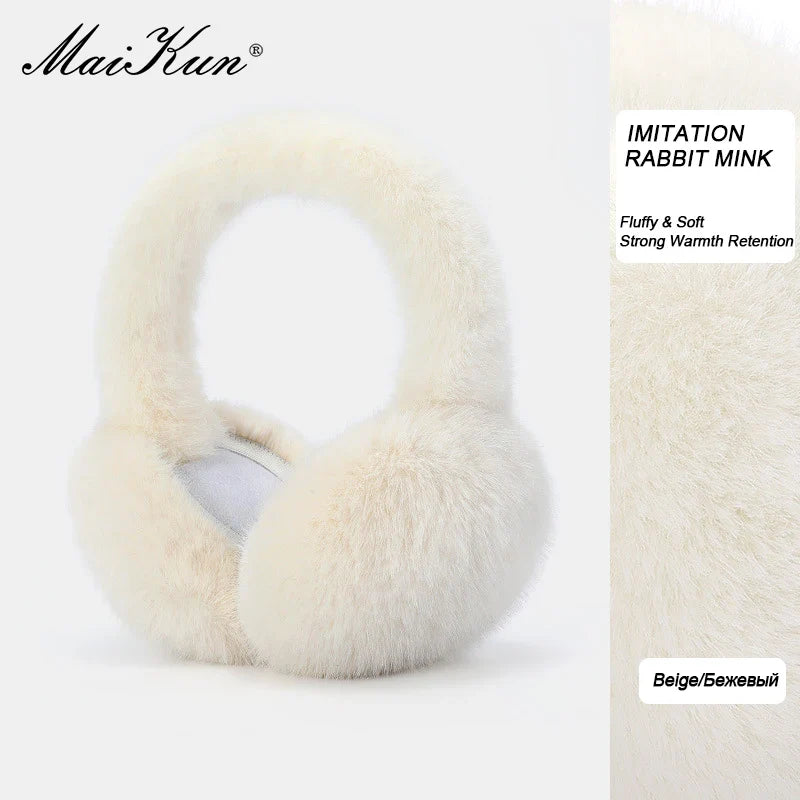 Maikun Thermal Earmuffs for Autumn & Winter - Thickened Cycling Ear Bags Imitation Rabbit Marten Ear Warmers