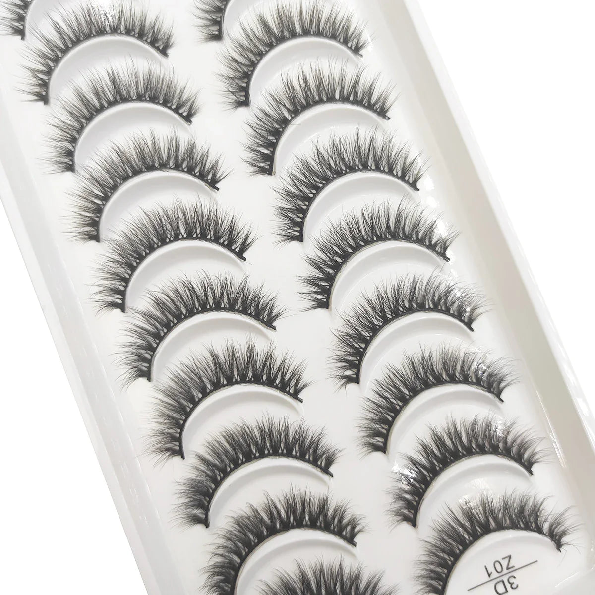 10 Pairs 3D Mink False Eyelashes – Soft Natural Cross Messy Dense Lash Extensions Makeup