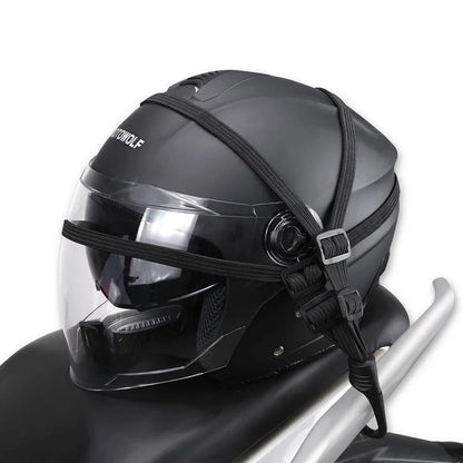 Universal 60cm Motorcycle Luggage Strap - Elastic Buckle Rope for Moto Helmet & Gear, High-Strength Retractable Protective Net