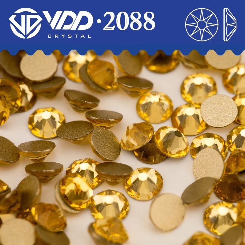 VDD AAAAA Crystal Flatback Rhinestones - SS16-SS30 16-Cut Gems for DIY Crafts & Nail Art Decoration