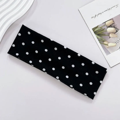 Retro Polka Dot Button Headband - Y2K French Style Cute Sweet Hair Accessory