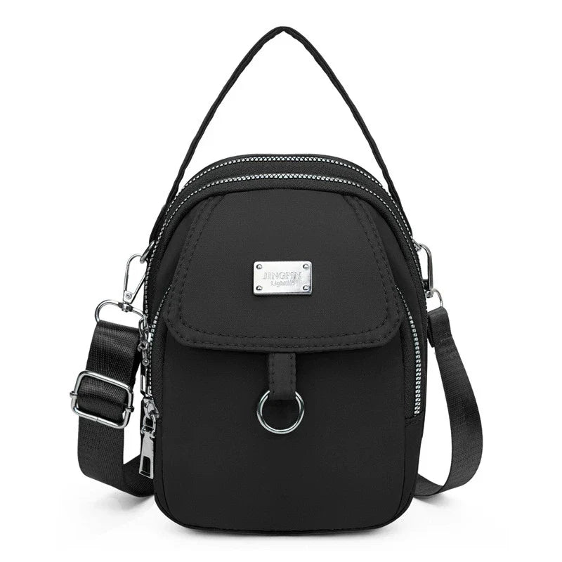 Lightweight Nylon Women’s Crossbody Bag – Casual Mini Shoulder Handbag with Multiple Zip Compartments, Tote Purse for Daily Use