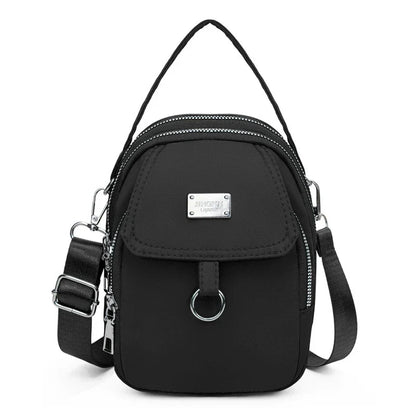 Lightweight Nylon Women’s Crossbody Bag – Casual Mini Shoulder Handbag with Multiple Zip Compartments, Tote Purse for Daily Use