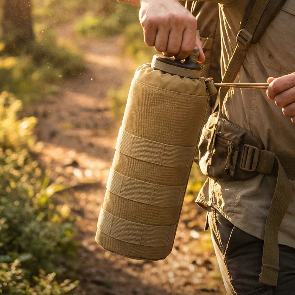 MOLLE Tactical Water Bottle Holder 600D Nylon Pouch for Hiking, Camping, Hunting & Outdoor Use