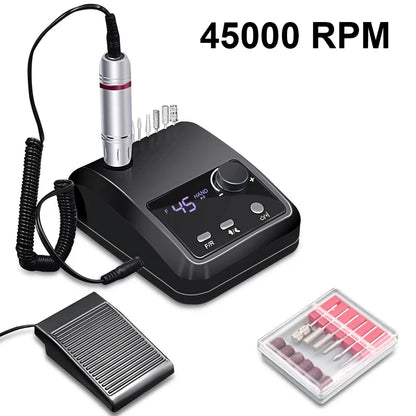 45000 RPM Electric Nail Drill Machine, Professional Metal Manicure Pen, HD Display Nail File & Sander for Nails