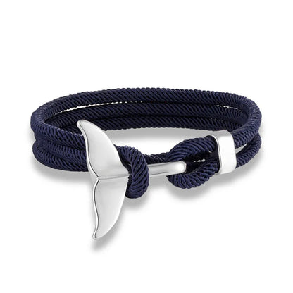 Whale Tail Anchor Bracelet - Adjustable Ocean Style Rope Couple Friendship Jewelry