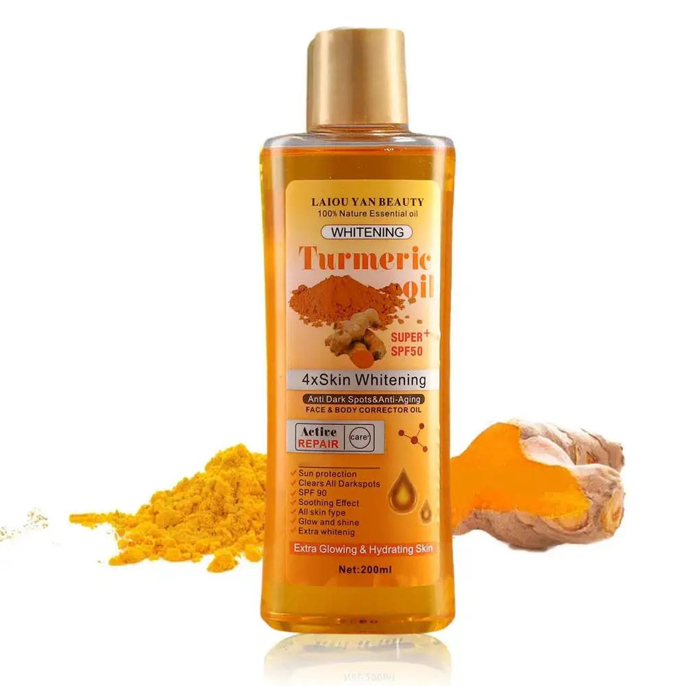 Turmeric Essential Oil 200ml — Moisturizing Facial & Body Massage Oil, Aromatherapy, Brightening & Smoothing Skincare