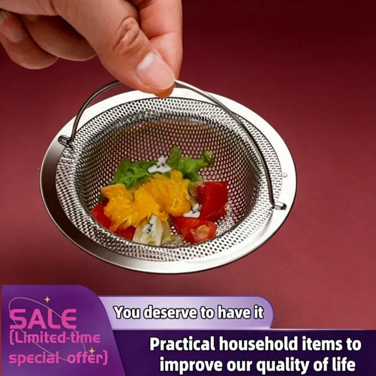Stainless Steel Sink Strainer - Kitchen & Bathroom Drain Hair and Food Waste Filter