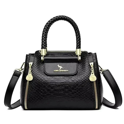 Luxury Fashion Print Women’s Handbag – Large Capacity Soft Leather Shoulder & Crossbody Designer Purse