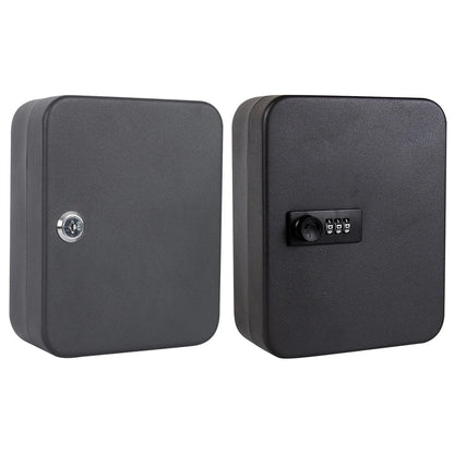 Combination Key Cabinet – Wall-Mounted 20 Key Organizer with Key/Code Lock for Secure Key Storage