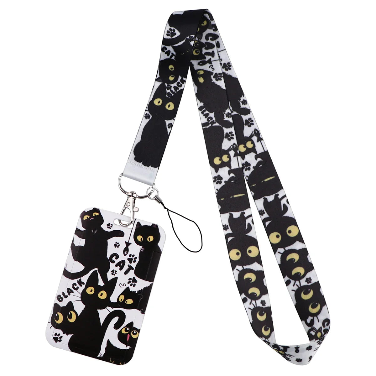 Cartoon Cat Lanyard Keychain – Multifunctional ID Card Badge Holder, Camera USB, Phone Neck Strap Accessories