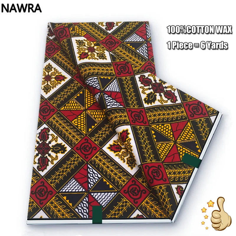 Original 100% Cotton African Wax Print Fabric - Soft Ankara Batik DIY Pagne