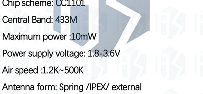 CC1101 Wireless Module - 10mW, 433MHZ/868MHZ, Long Distance Transmission 300-1000M with SMA Antenna, Wireless Transceiver