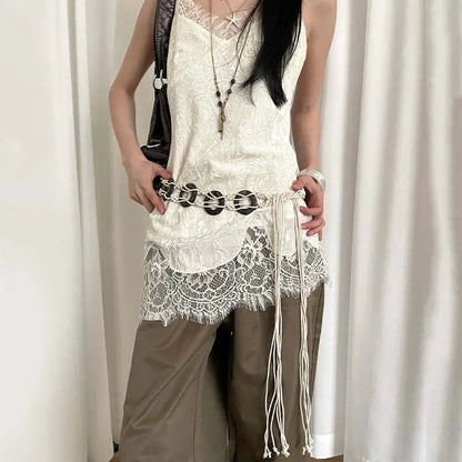 Women’s Vintage Woven Waist Chain - Handmade Brown Beaded Belly Chain Body Jewelry for Jeans, Dresses & Fashion Accessories