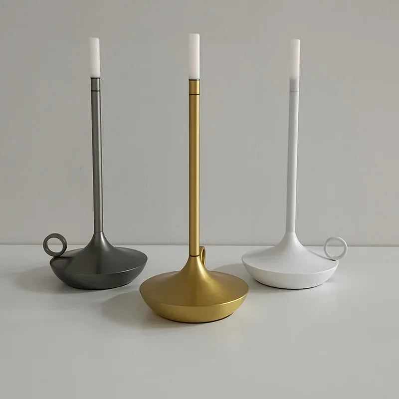 Rechargeable LED Candlelight Table Lamp - Touch Control Night Light for Restaurant, Bar & Desktop Decor