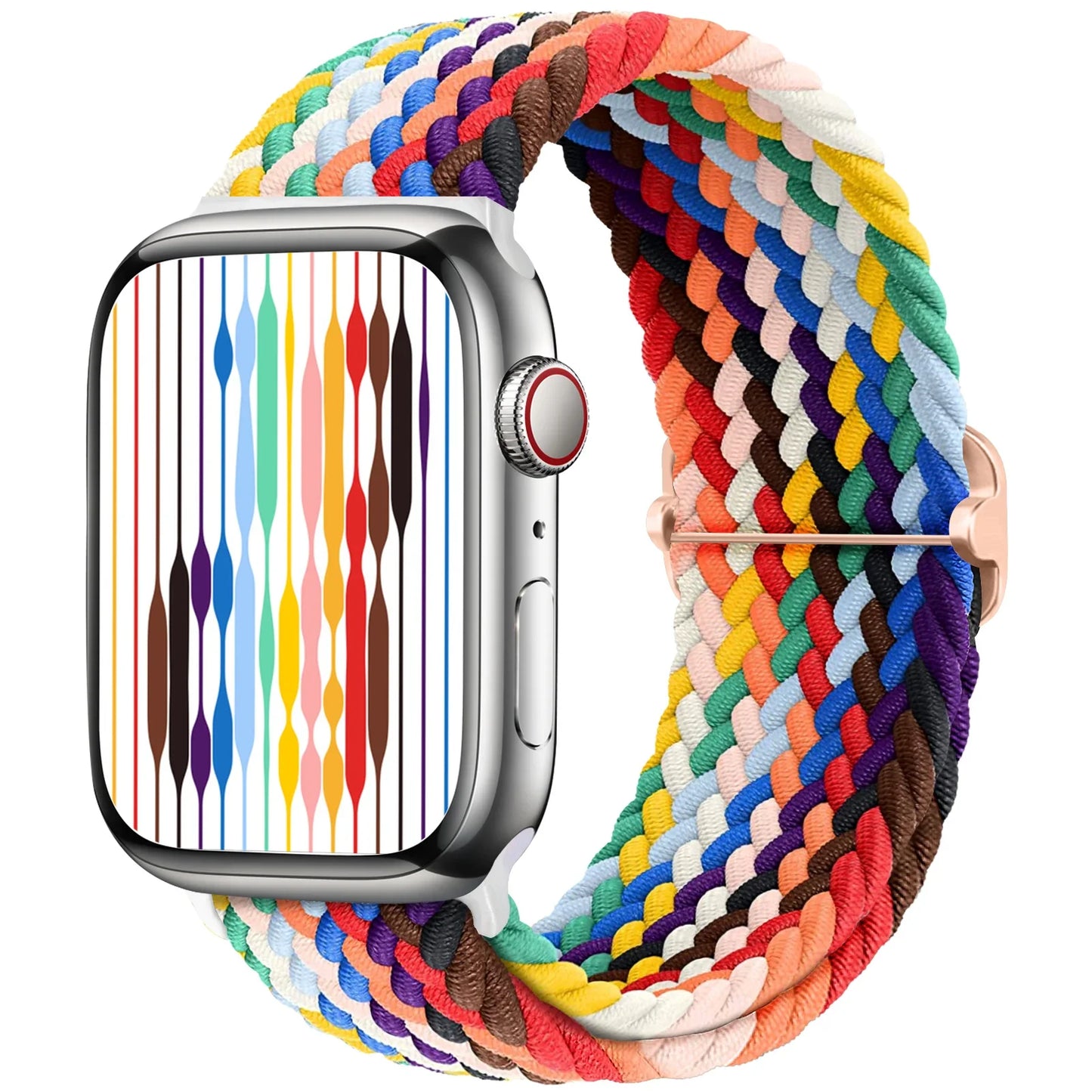 Braided Solo Loop Apple Watch Band – Adjustable Nylon Strap for iWatch Series SE, 4–8 & Ultra (40mm–49mm) Bracelet Wristband