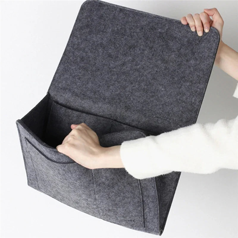 Felt Bedside Storage Organizer — Anti-Slip Hanging Pouch for Bed & Sofa