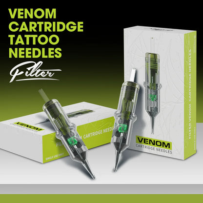 EZ Filter Venom Tattoo Needle Cartridges - Disposable Round Liner & Shader Needles