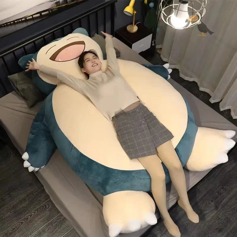 Aoger Giant Snorlax Plush Toy 150/200cm – Kawaii Soft Leather Shell Pokemon Pillow Gift for Kids