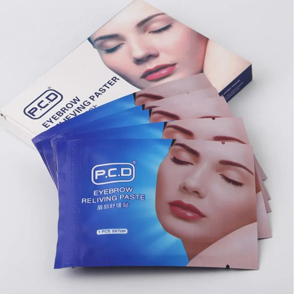 12PCS Eyebrow & Lip Paste Mask – Tattoo Makeup Accessories for Bleeding Relief, Color Fixing & Care