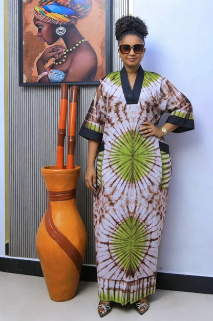 African Dashiki Maxi Dress for Women - Elegant Ankara Abaya Summer Spring Autumn African Outfit 2026