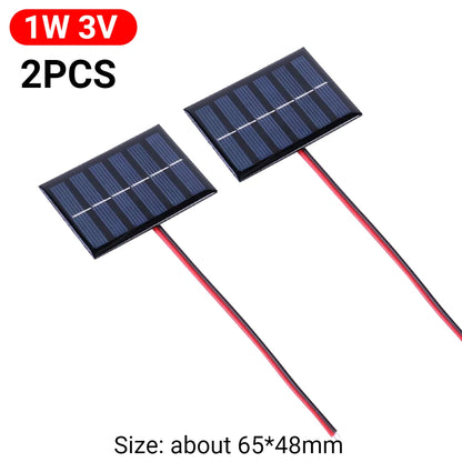 5W Mini Solar Panel 3V-12V - Polysilicon Solar Cell Module for Battery Charging, DIY Projects & Outdoor Devices