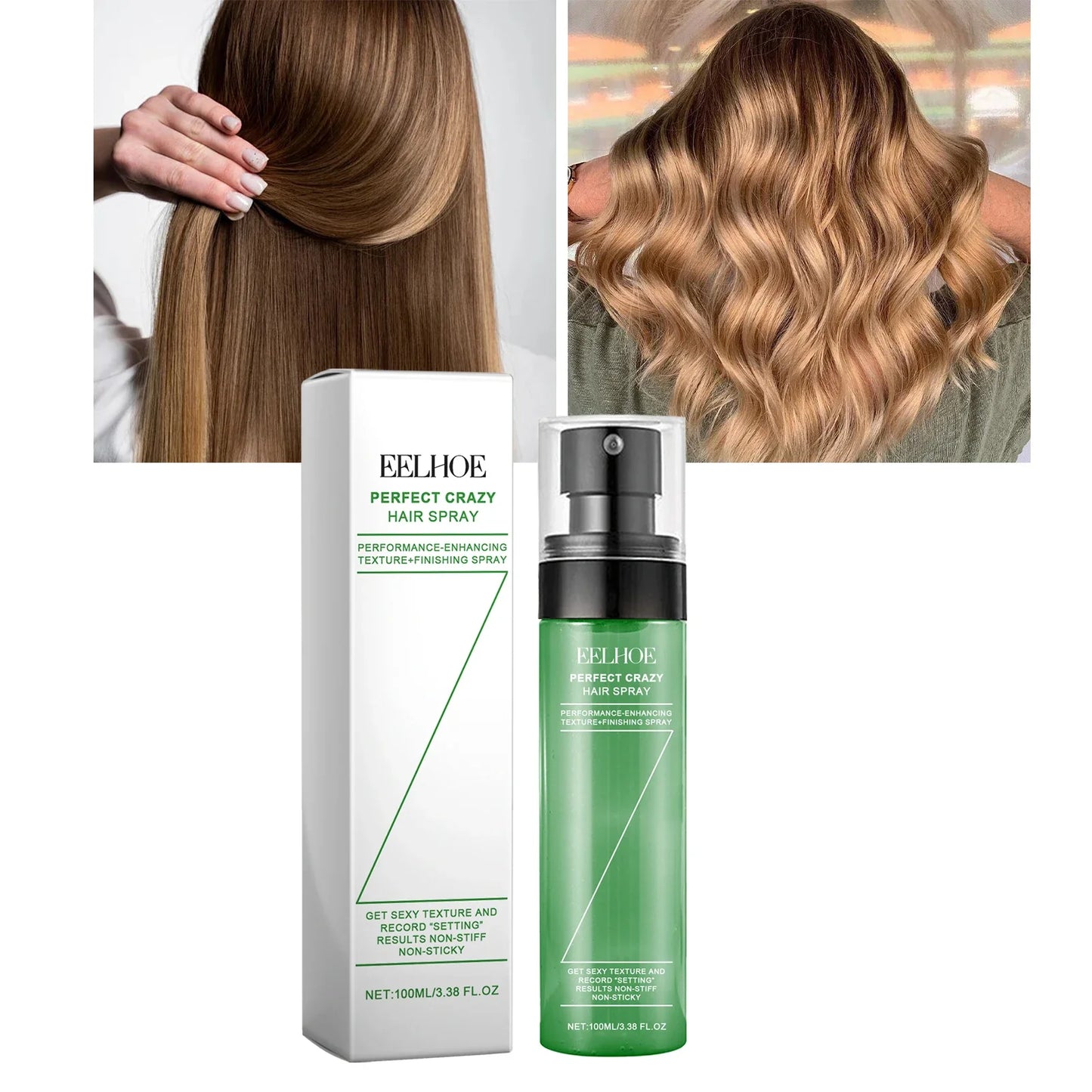 Eelhoe Hair Fluffy Styling Spray - Wash-Free Volumizing Mist for Refreshing, Degreasing & Long-Lasting Hair Style