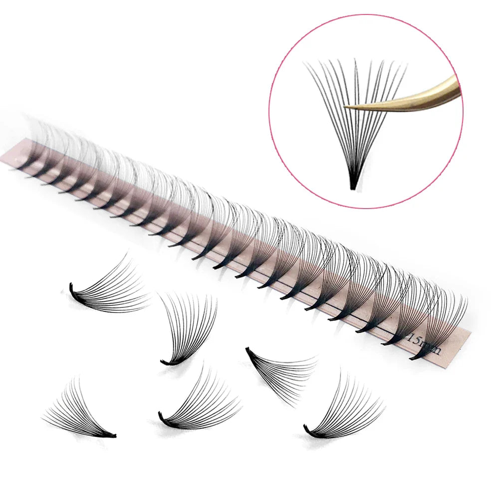 Goddess Premade Volume Lash Fans — 4D to 20D Faux Mink Individual Eyelash Extensions, Pointy Stem 320 Fans