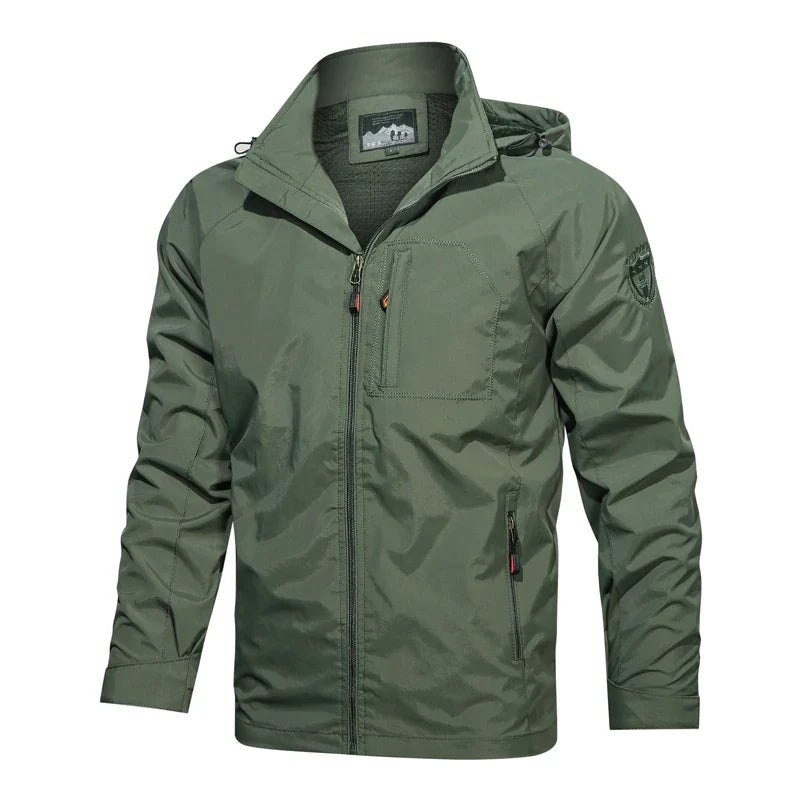 Men’s Outdoor Hiking Jacket - Breathable Waterproof Windbreaker for Camping, Trekking and Travel