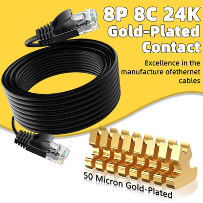 Ultra Slim Cat6A Ethernet Cable – 10Gbps 550MHz UTP LAN Patch Cable for Router & Modem